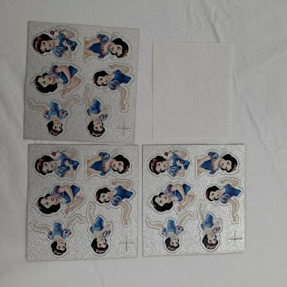 Snow White Disney Princess Cupcake Topper Silver Sparkle 18 Count
